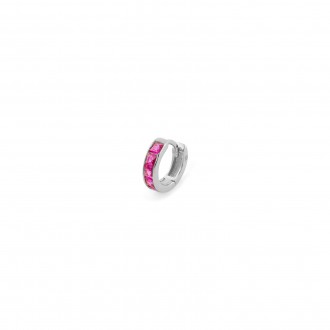 SILVER HOOP WITH ZIRCON