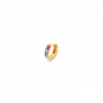 SILVER HOOP WITH ZIRCON