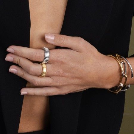 ANILLO RAYAS DE ACERO