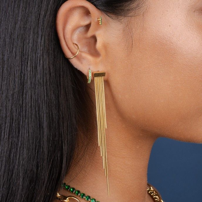 SILVER EARRING WITH ZIRCONS