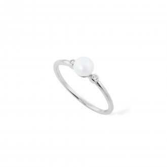 SILVER RING WITH PEARL