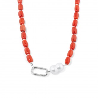 SILVER NECKLACE WITH STONES