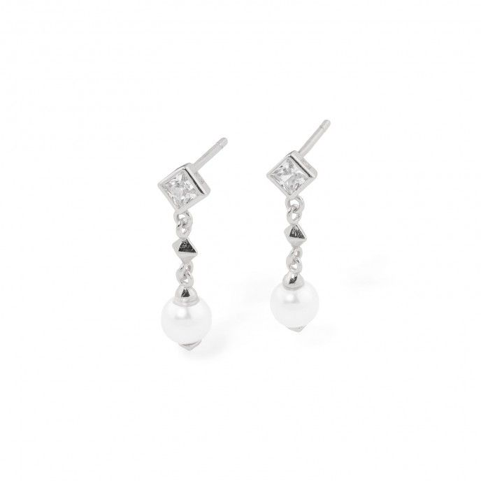 SILVER EARRINGS WITH PEARL