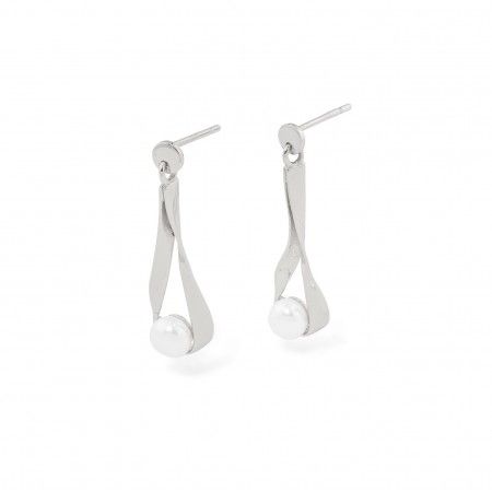 SILVER EARRINGS WITH PEARL