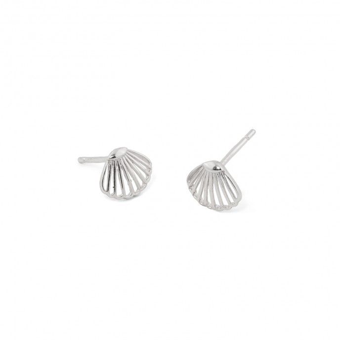 SILVER SHELL EARRINGS