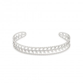 STEEL BRACELET WITH LEAVES