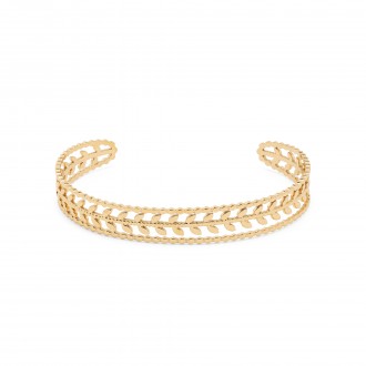 STEEL BRACELET WITH LEAVES