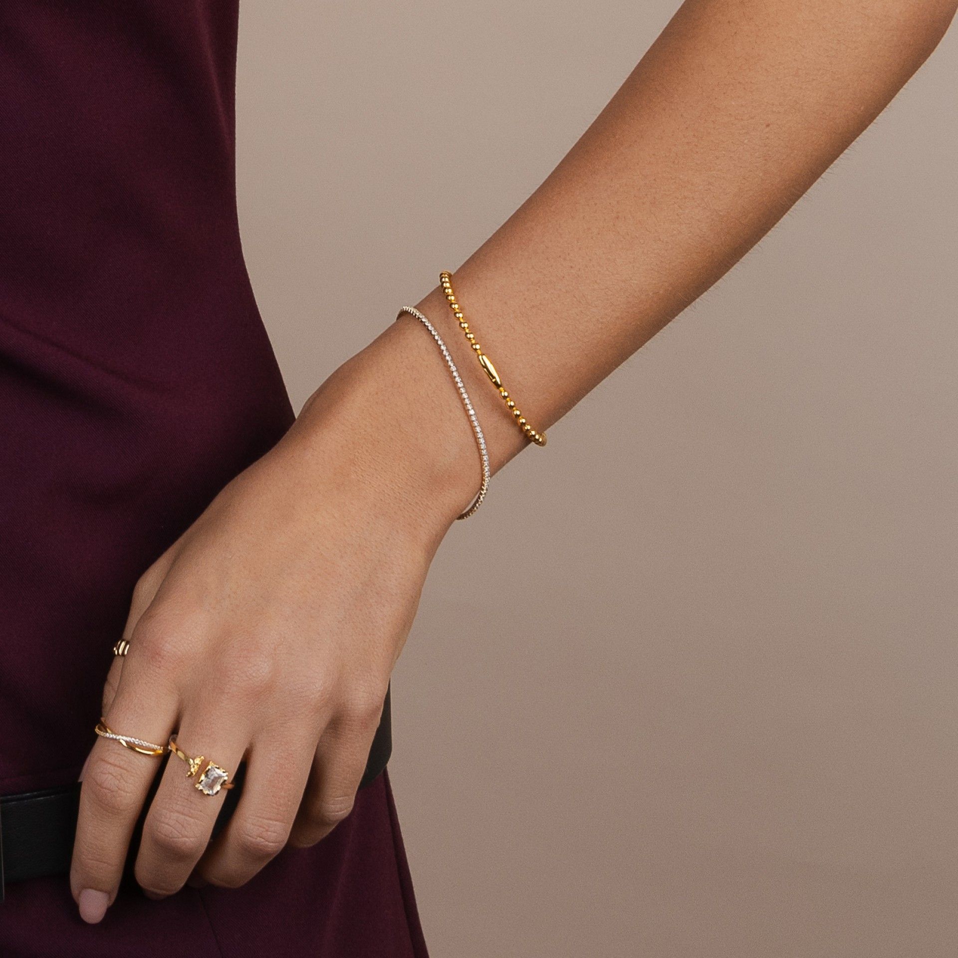 PULSEIRA AÇO BOLINHAS