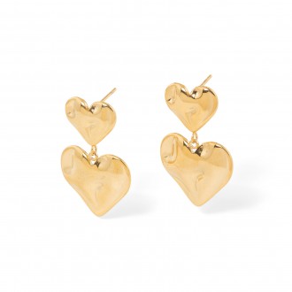STEEL EARRINGS WITH HEARTS
