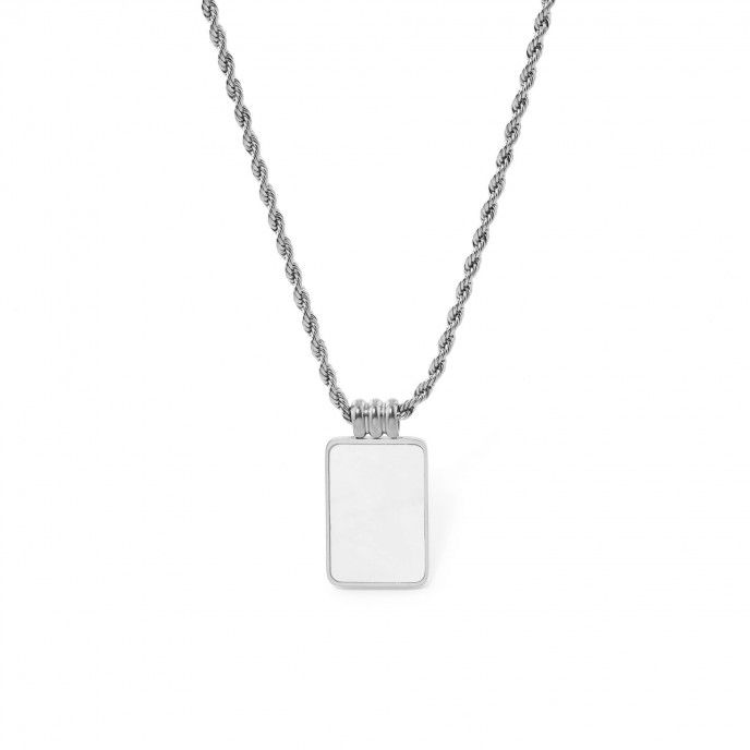 STEEL NECKLACE WITH STONE