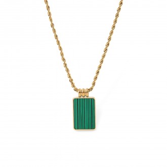 COLLAR DE ACERO CON PIEDRA