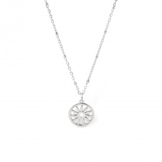 STEEL NECLACE WITH FLOWER
