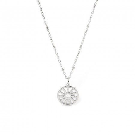 STEEL NECLACE WITH FLOWER