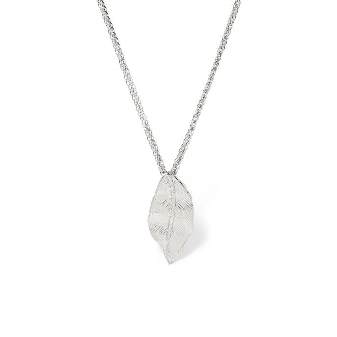 STEEL NECKLACE WITH LEAVE