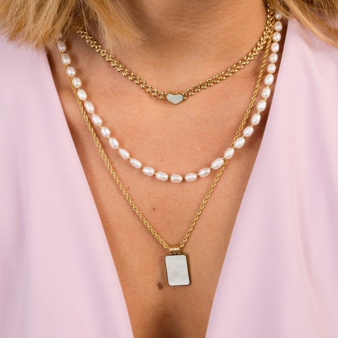 COLLAR DE ACERO CON PIEDRA