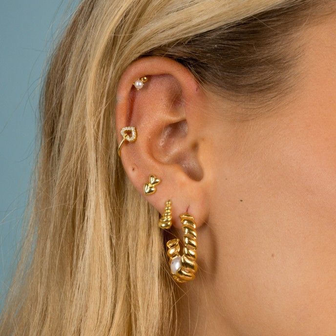 SILVER EAR CUFF WITH HEART