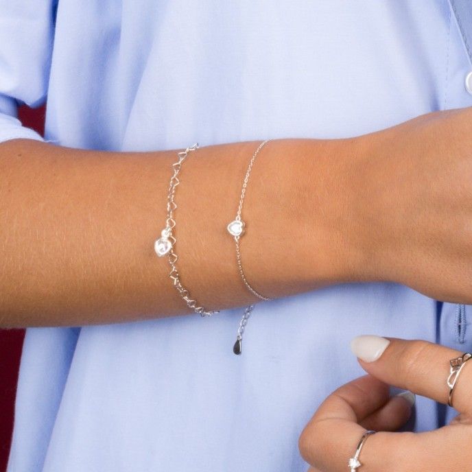 SILVER BRACELET WITH HEART