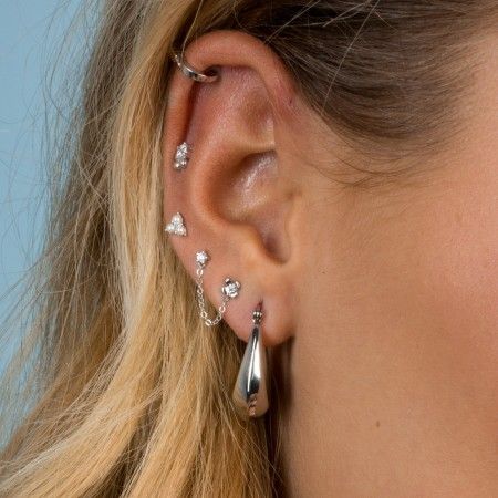 DOUBLE EARRING WITH FLOWER
