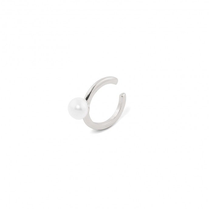 SILVER EAR CUFF WITH PEARL