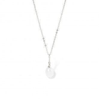 SILVER NECKLACE WITH PEARL