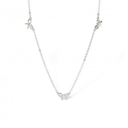 SILVER NECKLACE WITH TIES