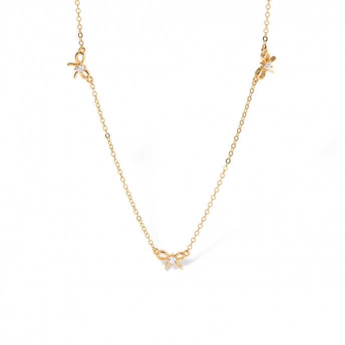 SILVER NECKLACE WITH TIES