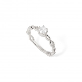 SILVER RING WITH ZIRCON