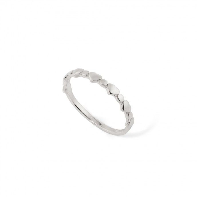 SILVER HEARTS RING