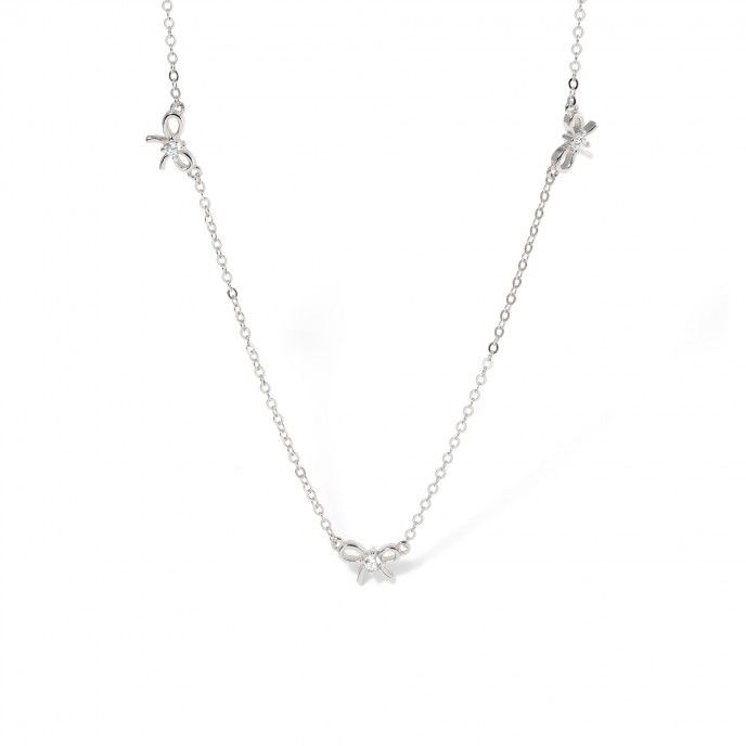 SILVER NECKLACE WITH TIES