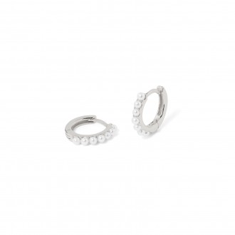 SILVER HOOPS WIH PEARLS SILVER HOOPS WIH PEARLS