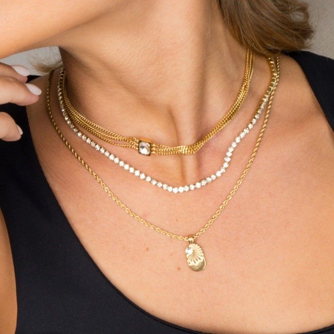STEEL CHOKER WITH ZIRCON