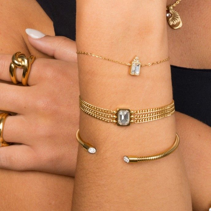 PULSERA DE ACERO CON CIRCONITA