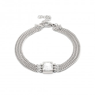 STEEL BRACELET WITH ZIRCON