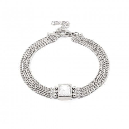 STEEL BRACELET WITH ZIRCON