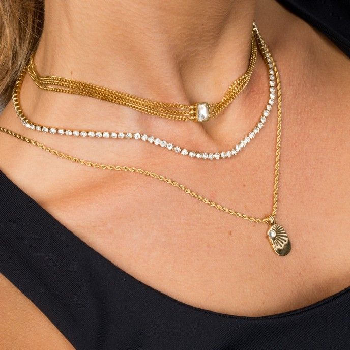 STEEL CHOKER WITH ZIRCON