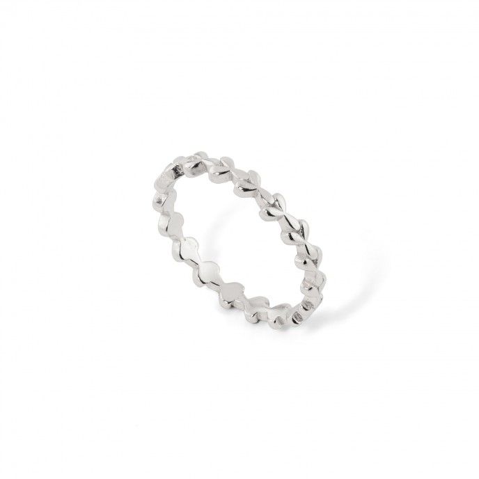 SILVER LEAVES RING