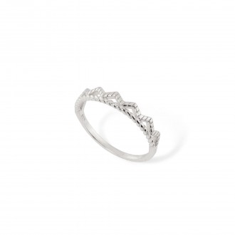 SILVER CROWN RING
