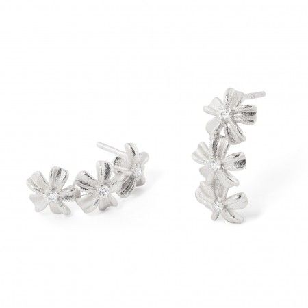 SILVER FLOWER EARRINGS