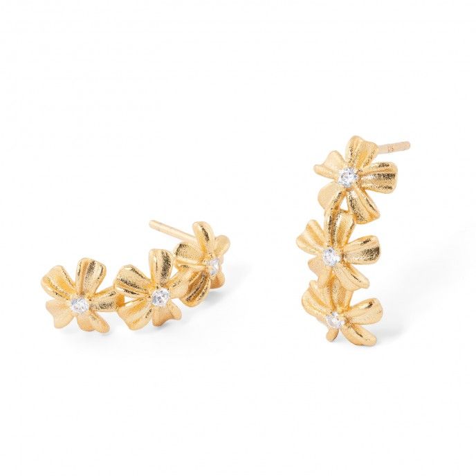 SILVER FLOWER EARRINGS