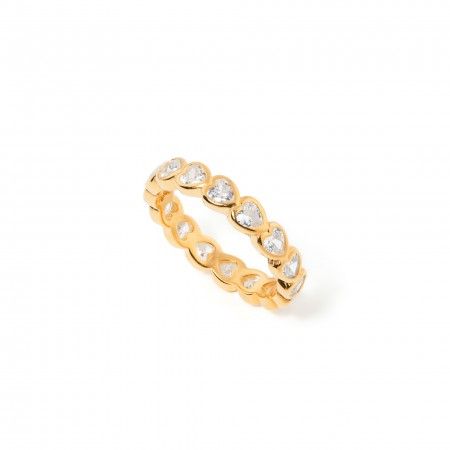 SILVER HEARTS RING