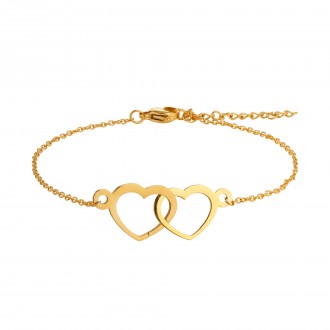 STEEL BRACELET WITH HEARTS