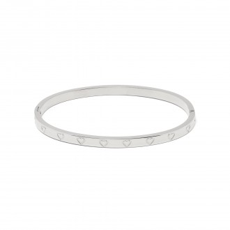STEEL BRACELET WITH HEARTS