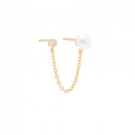 SILVER EARRING DOULE EFFECT WITH CHAIN