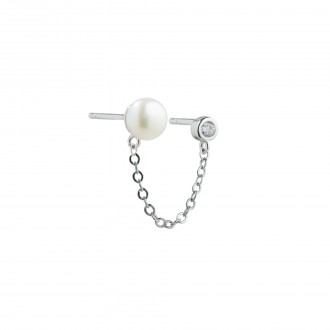 SILVER EARRING DOULE EFFECT WITH CHAIN