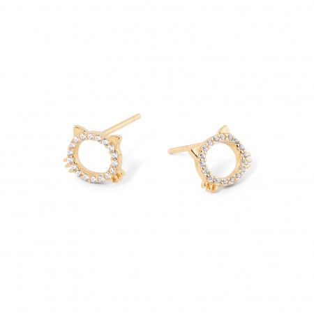 SILVER CAT EARRINGS