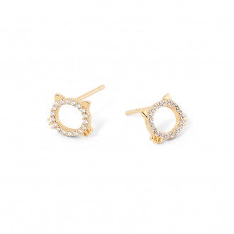 SILVER CAT EARRINGS