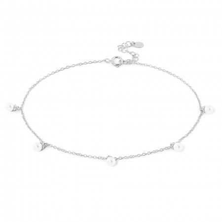 SILVER ANKLET WITH PEARLS