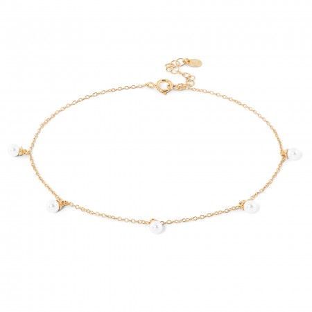 SILVER ANKLET WITH PEARLS SILVER ANKLET WITH PEARLS