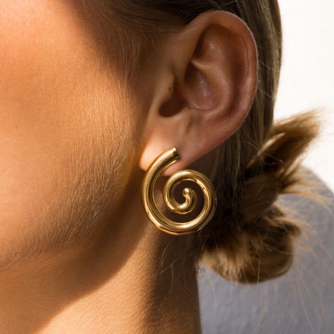 PENDIENTES CARACOL DE ACERO