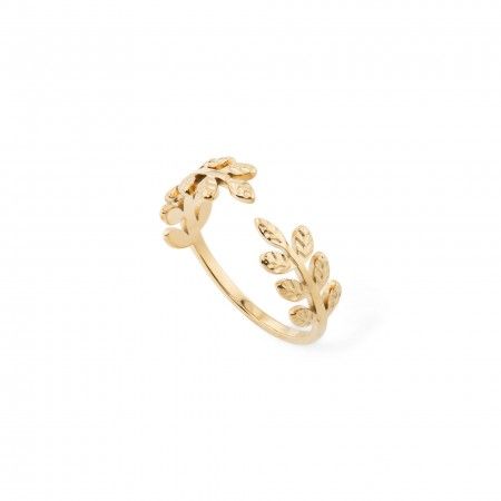 STEEL LEAVES RING